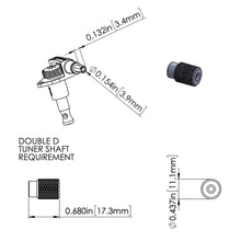 Load image into Gallery viewer, NEW (6) Genuine Hipshot SK1B Knurled Tuner Buttons w/ Screws - BLACK