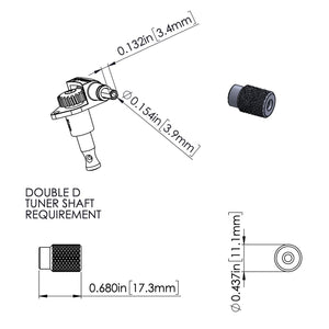 NEW (6) Genuine Hipshot SK1B Knurled Tuner Buttons w/ Screws - BLACK