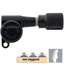 Carregar imagem no visualizador da galeria, Hipshot 6-in-Line Schaller Mini M6 Style KNURLED Butttons Non-Staggered - BLACK