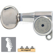 Load image into Gallery viewer, NEW Hipshot 6-in-Line LEFT-HANDED Mini Locking Non-Staggered OVAL Buttons CHROME