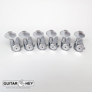 NEW Hipshot 6-in-Line Schaller Mini Locking M6 Style Non-Staggered D08 - CHROME