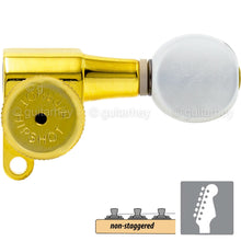 Load image into Gallery viewer, Hipshot 6-In-Line NON-Staggered Closed-Gear Locking Tuners OVAL PEARLOID - GOLD