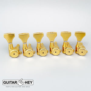 Hipshot 6-In-Line NON-Staggered Closed-Gear Locking Mini Tuners HS Button - GOLD