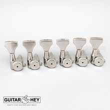 Load image into Gallery viewer, NEW Hipshot 6-in-Line LOCKING Tuners SET w/ HS Buttons Non-Staggered - NICKEL