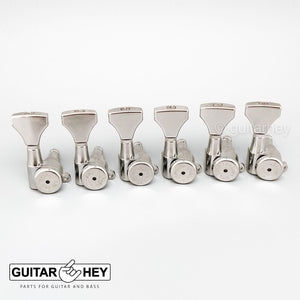 NEW Hipshot 6-in-Line LOCKING Tuners SET w/ HS Buttons Non-Staggered - NICKEL