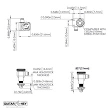 Load image into Gallery viewer, NEW Hipshot Non-Staggered Tuners Kit Fender® Directrofit™ LOCKING 21:1 - CHROME