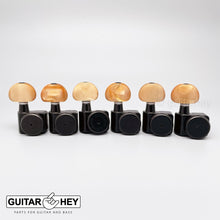 Load image into Gallery viewer, NEW Hipshot Non-Staggered Tuners Kit Fender® Directrofit™ LOCKING Amber - BLACK