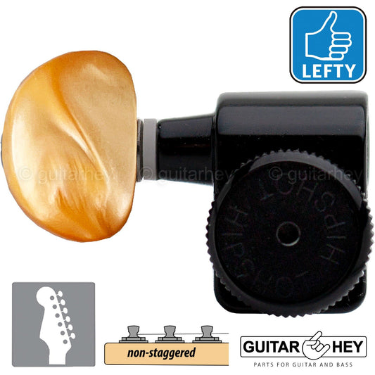 NEW Hipshot Non-Staggered AMBER Kit Fender® Directrofit™ LOCKING LEFTY - BLACK