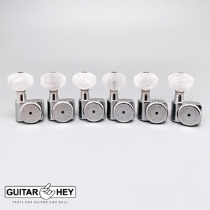 NEW Hipshot STAGGERED Tuners Fender® Directrofit™ LOCKING HEX-P Buttons - CHROME