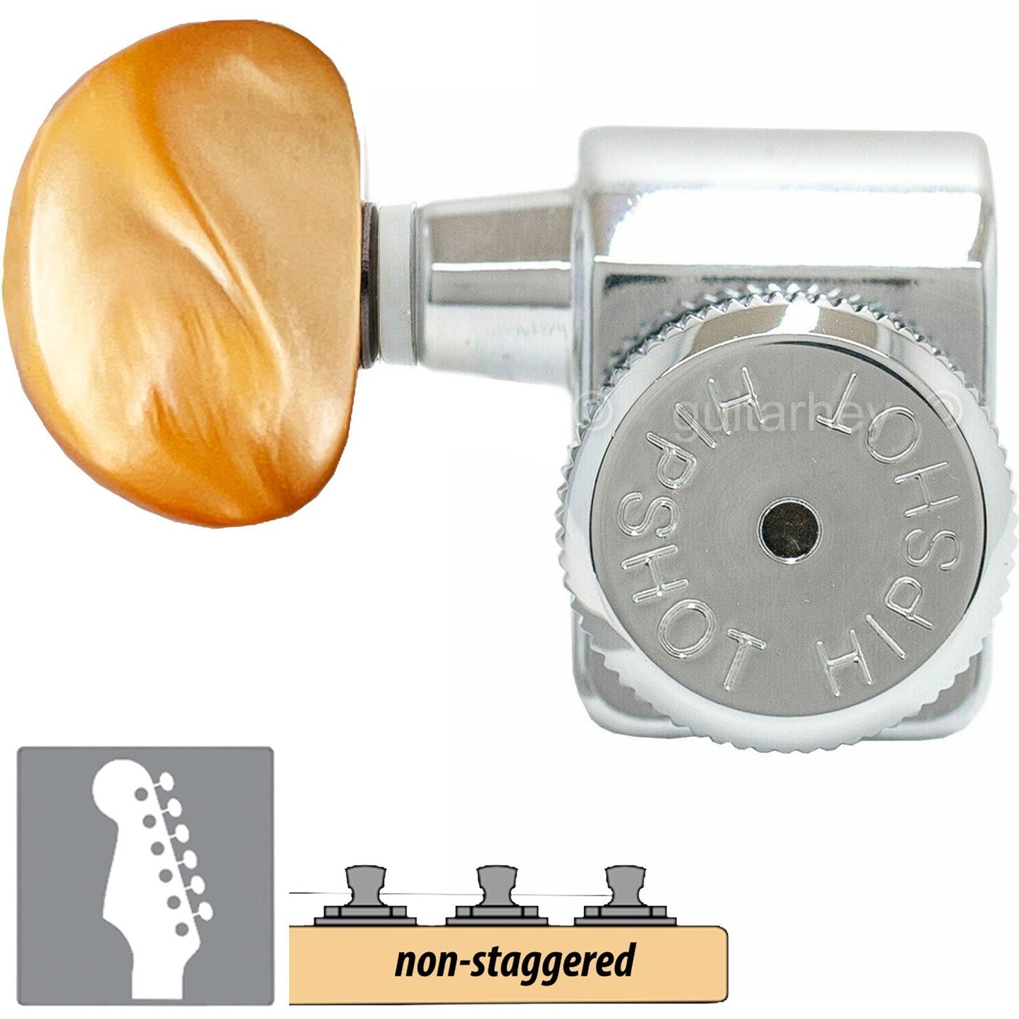 Hipshot Non-Staggered Tuners Fender Directrofit Locking HMM-A LEFT-HANDED CHROME
