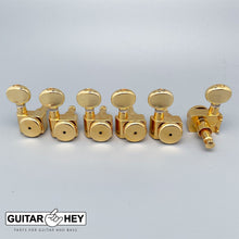 Load image into Gallery viewer, NEW Hipshot STAGGERED Tuners Kit Fender® Directrofit™ LOCKING OVAL Buttons, GOLD