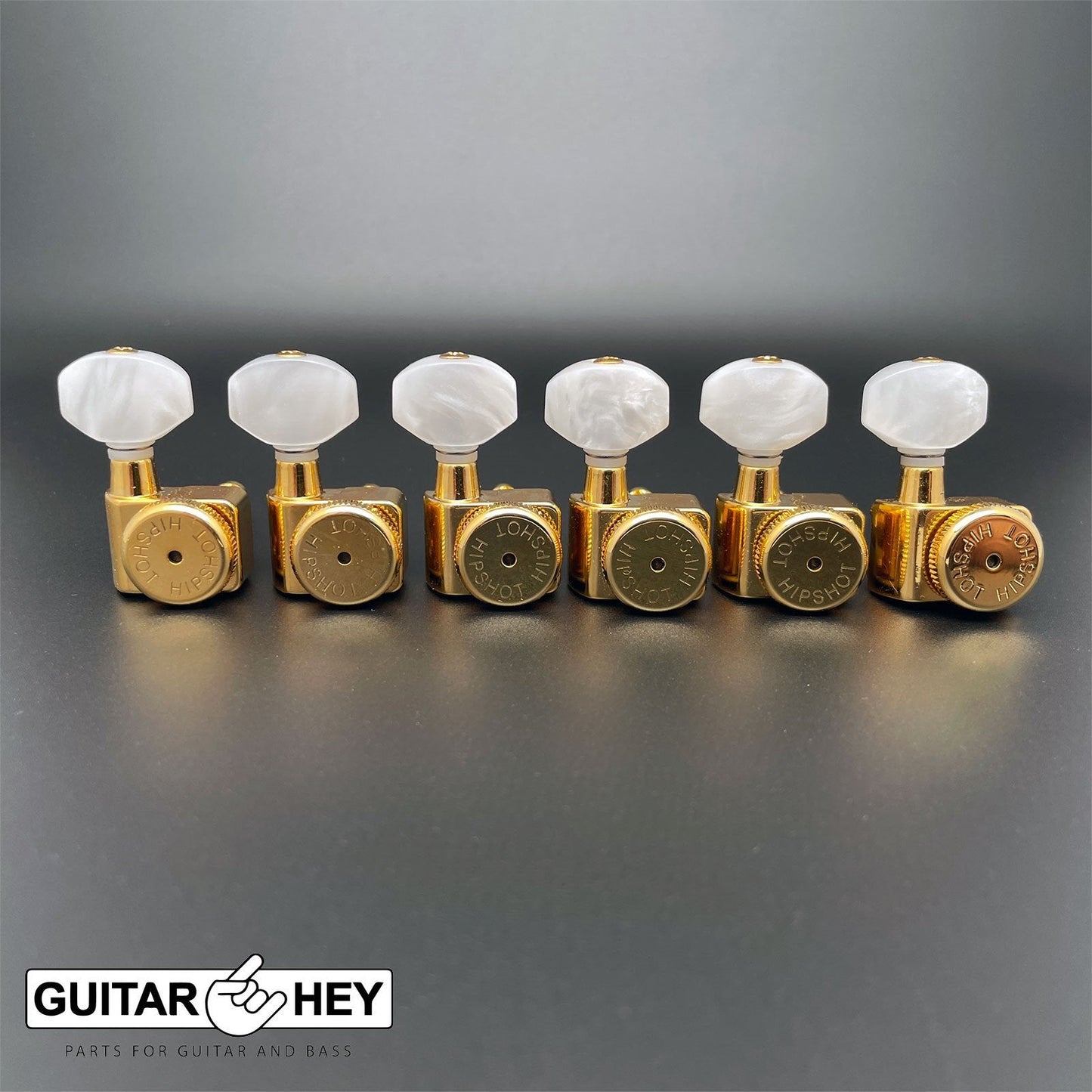 NEW Hipshot STAGGERED Tuners Kit Fender® Directrofit™ LOCKING HEX Pearl - GOLD