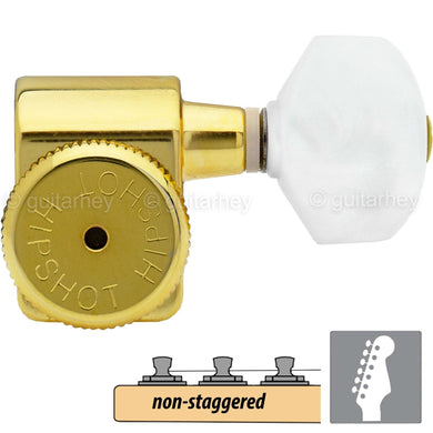 NEW Hipshot Non-Stag Tuners Kit Fender® Directrofit™ LOCKING HEX Pearl - GOLD