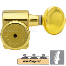 Load image into Gallery viewer, NEW Hipshot Non Stag Tuners Kit Fender® Directrofit™ LOCKING OVAL Buttons, GOLD