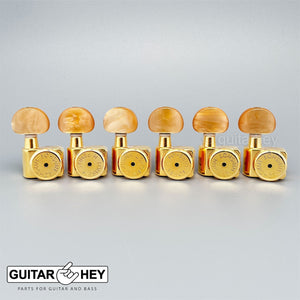 NEW Hipshot Non-Stag Tuners Kit Fender® Directrofit™ LOCKING Moon Amber - GOLD