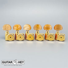 Load image into Gallery viewer, NEW Hipshot STAGGERED Tuners Kit Fender® Directrofit™ LOCKING Moon Amber - GOLD