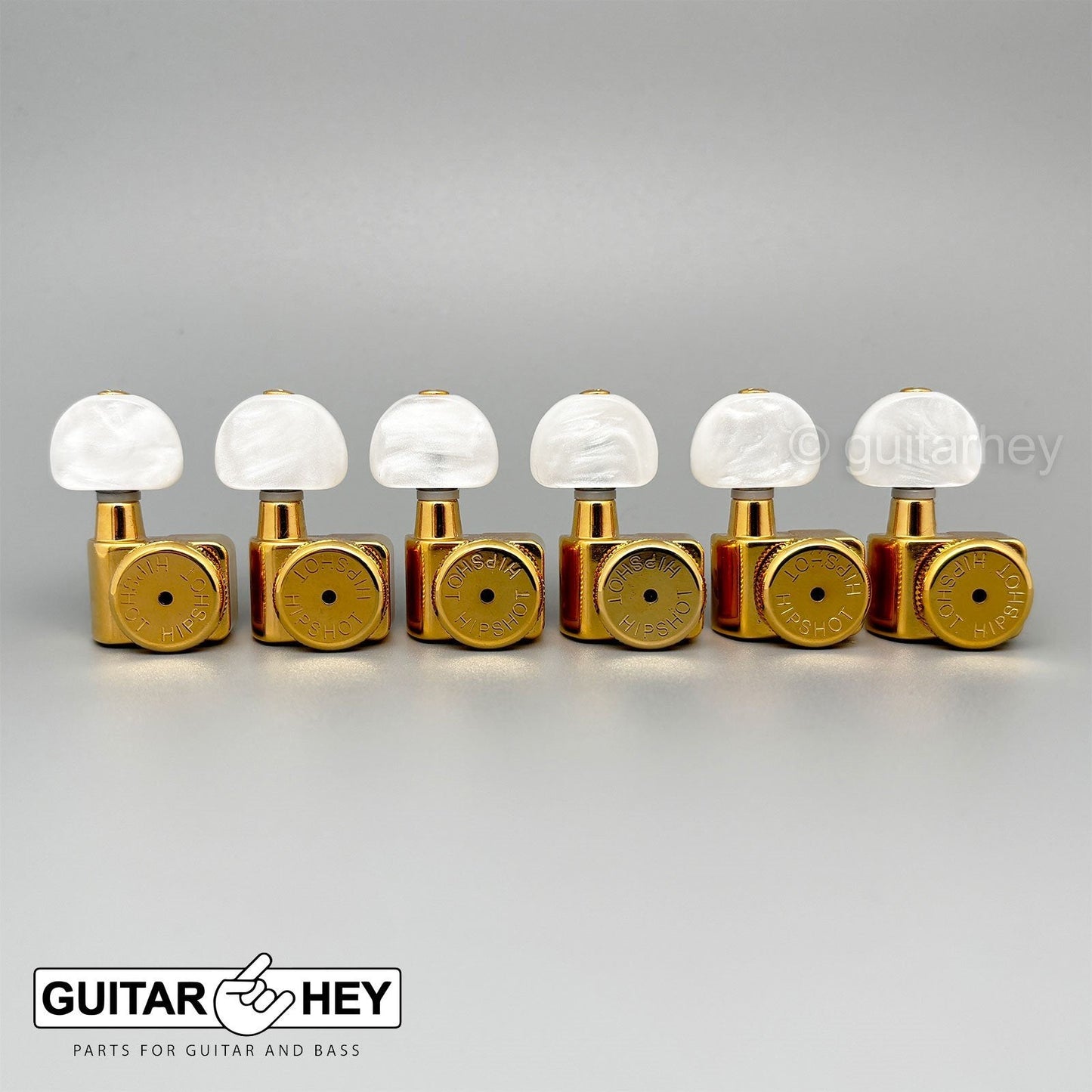 NEW Hipshot STAGGERED Tuners Kit Fender® Directrofit™ LOCKING Moon Pearl - GOLD