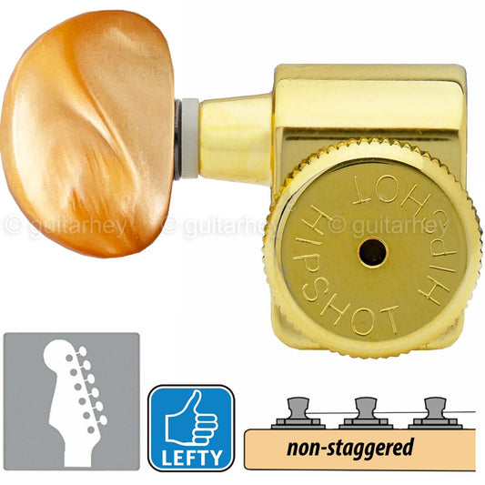 NEW Hipshot Non-Staggered Tuners Fender® Directrofit™ HMM-A LOCKING LEFTY - GOLD