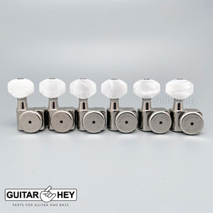 NEW Hipshot STAGGERED Tuners Fender® Directrofit™ LOCKING HEX-P Buttons - NICKEL