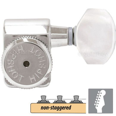 Hipshot Tuners Fender® Directrofit LOCKING Non-Staggered PEARLOID Buttons NICKEL