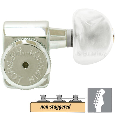 Hipshot Tuners Fender® Directrofit LOCKING Non-Staggered PEARL Buttons - NICKEL