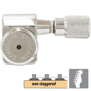 Hipshot Tuners Fender® Directrofit™ LOCKING Non-Staggered KNURLED Buttons NICKEL