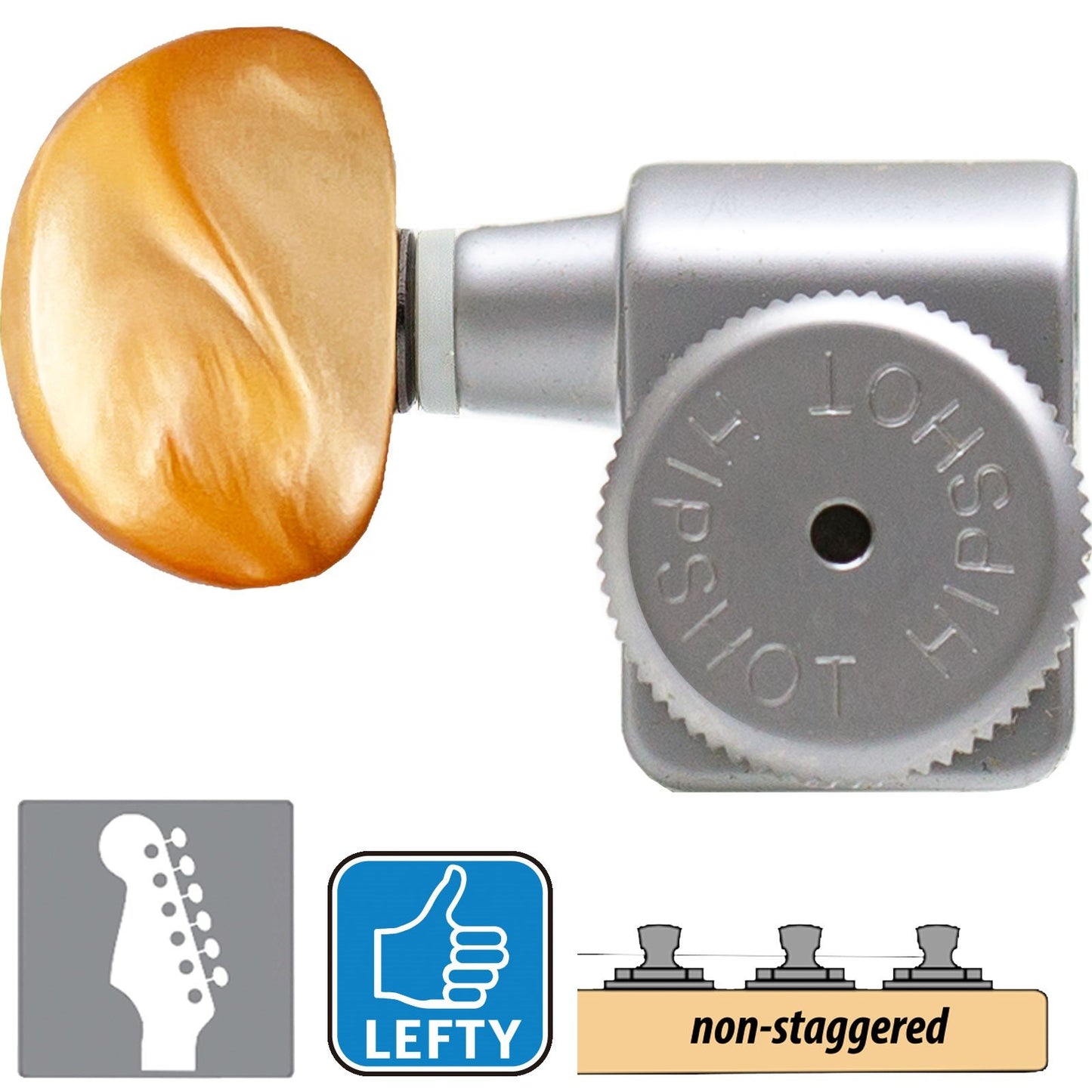 Hipshot Non-Staggered Tuners Fender Directrofit Locking HMM-A LEFT-HANDED SATIN