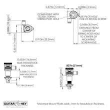 Carregar imagem no visualizador da galeria, NEW Hipshot Grip-Lock Open-Gear LOCKING Tuners w/ UMP Upgrade Plate 3x3 - SATIN