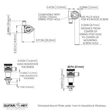 Load image into Gallery viewer, NEW Hipshot Grip-Lock Open-Gear LOCKING Tuners w/ UMP Upgrade Plate 3x3 - SATIN