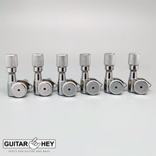 Load image into Gallery viewer, NEW Hipshot Grip-Lock STAGGERED Locking Tuners Keys 6 In Line KNURLED- CHROME