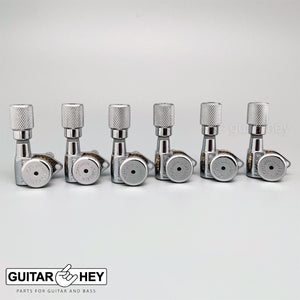 NEW Hipshot Grip-Lock STAGGERED Locking Tuners Keys 6 In Line KNURLED- CHROME