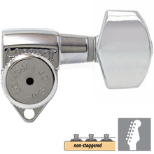 Load image into Gallery viewer, NEW Hipshot Grip-Lock Non-Staggered LOCKING TUNERS 6 In Line D07 - CHROME