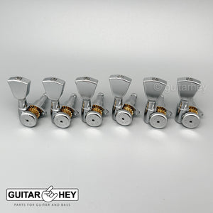 NEW Hipshot Grip-Lock Non-Staggered LOCKING TUNERS 6 In Line Keystone - CHROME