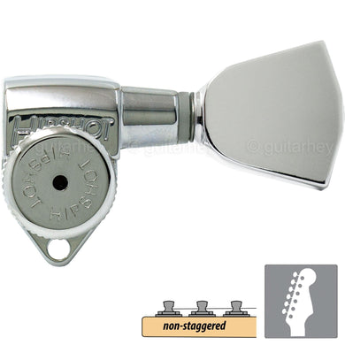 NEW Hipshot Grip-Lock Non-Staggered LOCKING TUNERS 6 In Line Keystone - CHROME