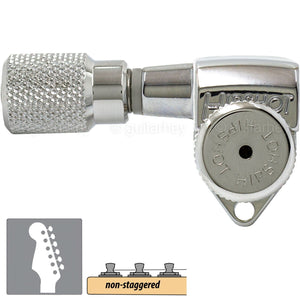 NEW Hipshot 6 inline LEFT HAND Non-Staggered KNURLED Open Grip-Locking - CHROME