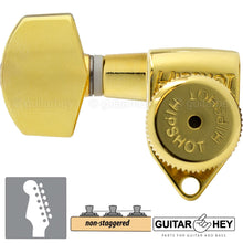 Load image into Gallery viewer, NEW Hipshot 6 inline Open-Gear Grip-Locking Non-Staggered HEX LEFT-HANDED - GOLD