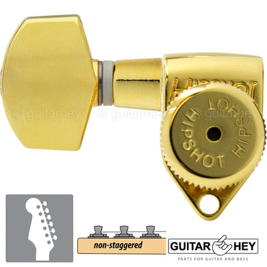 NEW Hipshot 6 inline Open-Gear Grip-Locking Non-Staggered HEX LEFT-HANDED - GOLD