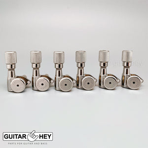 NEW Hipshot LOCKING Tuners 6 in line STAGGERED w/ KNURLED Buttons - NICKEL