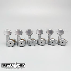 NEW Hipshot Grip-Lock Open-Gear 6 in line Non-Staggered BTR Buttons SATIN CHROME