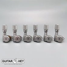 Load image into Gallery viewer, NEW Hipshot Open-Gear 6 in line LOCKING Non-Staggered w/ KNURLED Buttons - SATIN