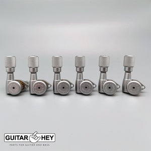 NEW Hipshot Open-Gear 6 in line LOCKING Non-Staggered w/ KNURLED Buttons - SATIN