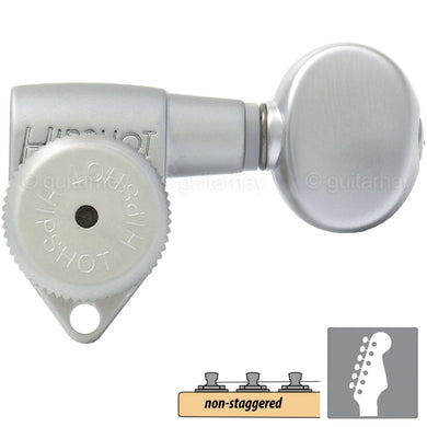 NEW Hipshot Grip-Lock Open-Gear 6 in line Non-Staggered BTR Buttons SATIN CHROME