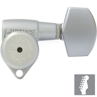 NEW Hipshot Grip-Lock Open-Gear 6 in line Locking STAGGERED HEX-S - SATIN CHROME