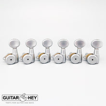 Load image into Gallery viewer, Hipshot LOCKING Tuners 6 in line Non-Staggered w/ OVAL Buttons LEFT-Handed SATIN