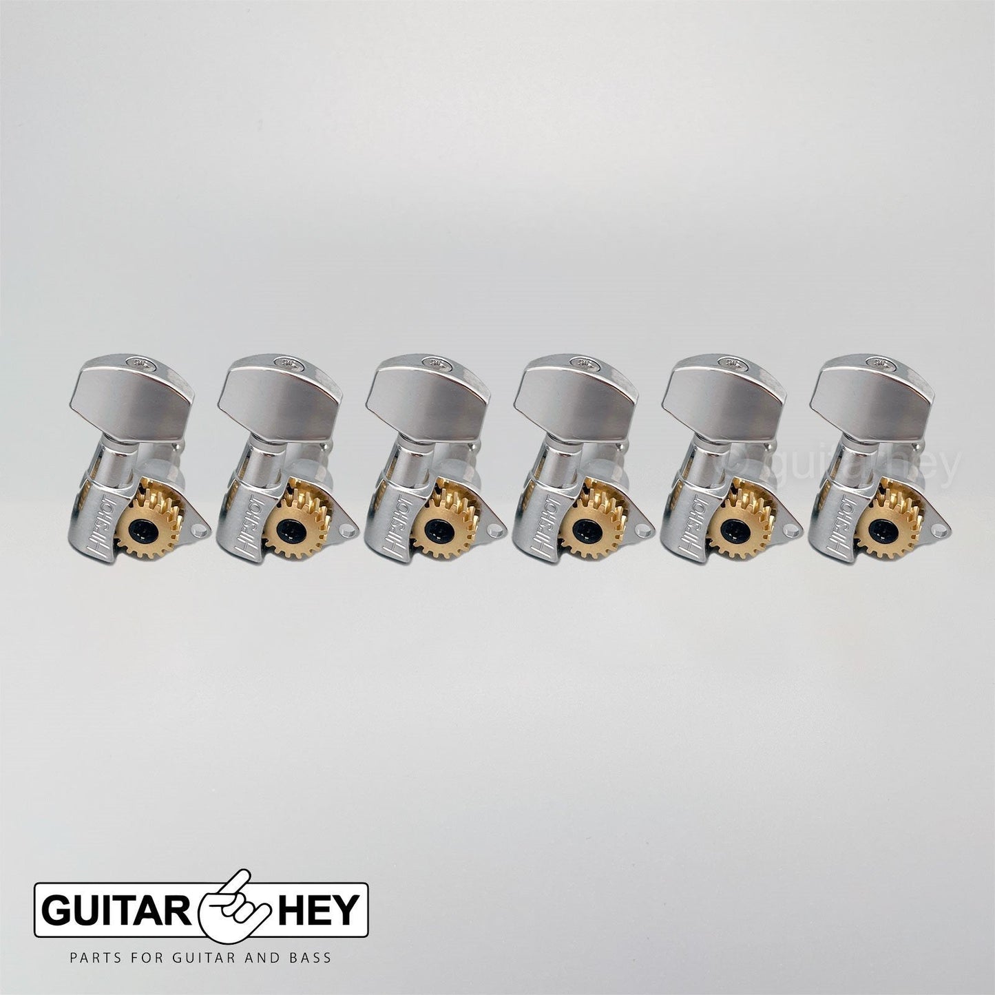 NEW Hipshot 6 in Line Classic Tuners Non-Staggered SMALL Buttons - CHROME