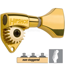 Load image into Gallery viewer, NEW Hipshot 6K1GN0G Classic Open-Gear Tuners 6 in line Non-Staggered - GOLD