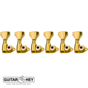 NEW Hipshot 6K1GN0G Classic Open-Gear Tuners 6 in line Non-Staggered - GOLD