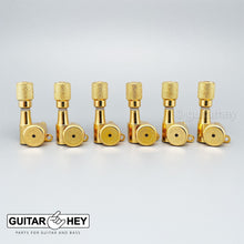 Load image into Gallery viewer, NEW Hipshot VINTAGE 6-in-Line Locking Tuners Non-Staggered Knurled Buttons, GOLD