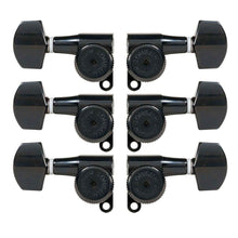 Load image into Gallery viewer, NEW Hipshot Vintage L3+R3 LOCKING Mini Tuners Small HEX Buttons 3x3 - BLACK