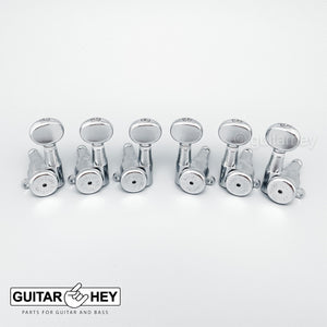 Hipshot Tuners Schaller Mini M6 Style w/ SMALL OVAL Buttons D05 Set 3x3 - CHROME